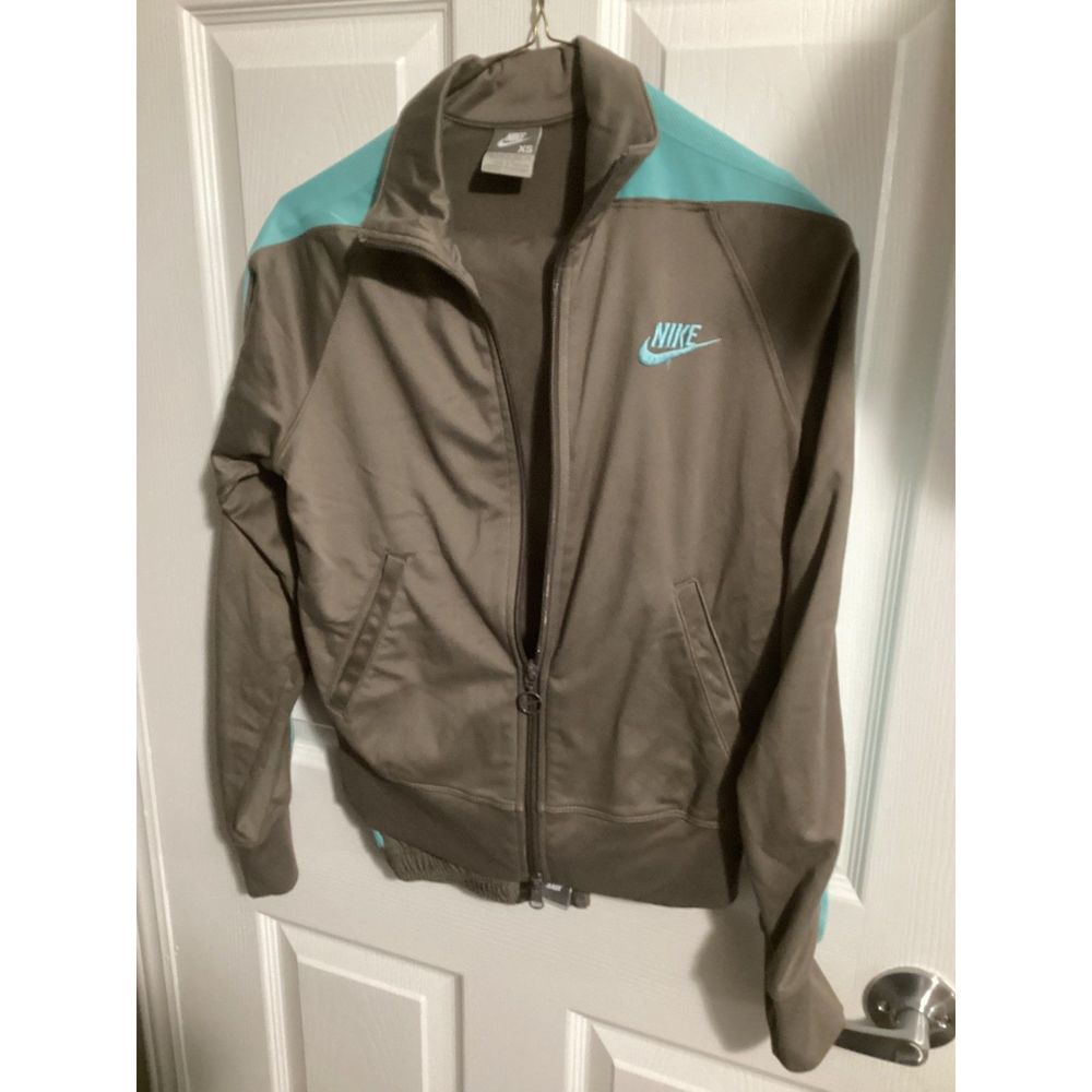 Nike athletic full Zip jacket pants combo gray/blue XS(0-2)